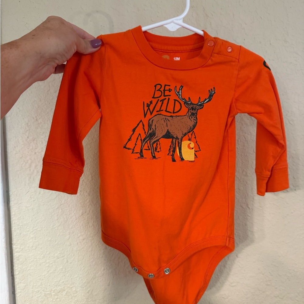 Carhartt Orange 'Be Wild' Kids Bodysuit
